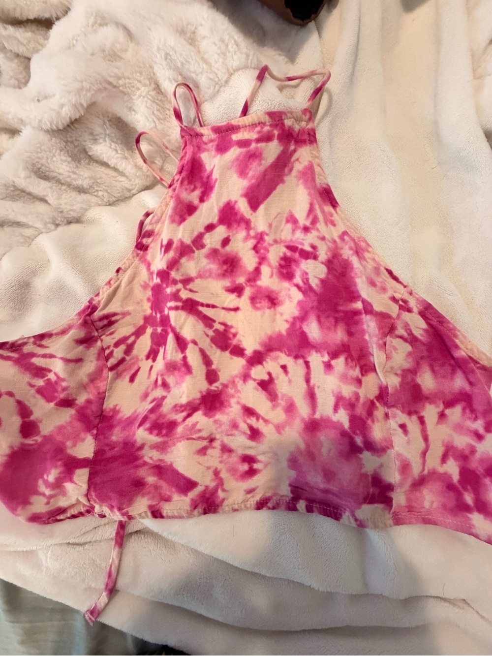 Zara Pink and Cream Tie-Dye Halter Skirt Set